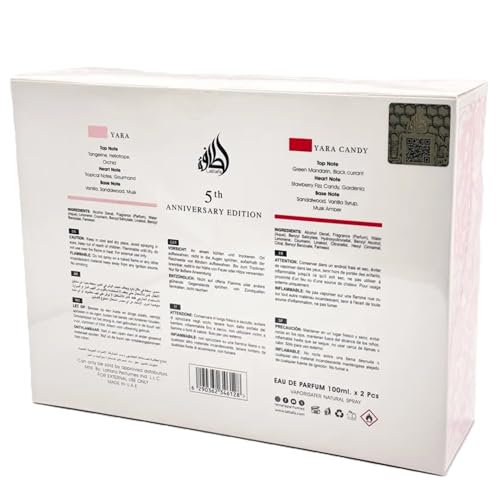 Lattafa Anniversary Edition Yara & Yara Candy Eau de Parfum (100 ml + 100 ml) Yara 2er Set – Bild 4