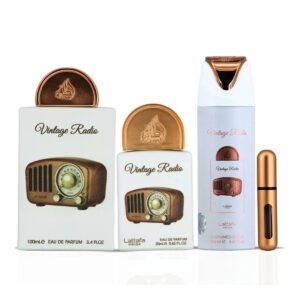 Alternative view of Lattafa Pride Vintage Radio Geschenkset 3-teilig – Eau de Parfum Set 100 ml + 20 ml + Deospray 200 ml – Unisex Duft