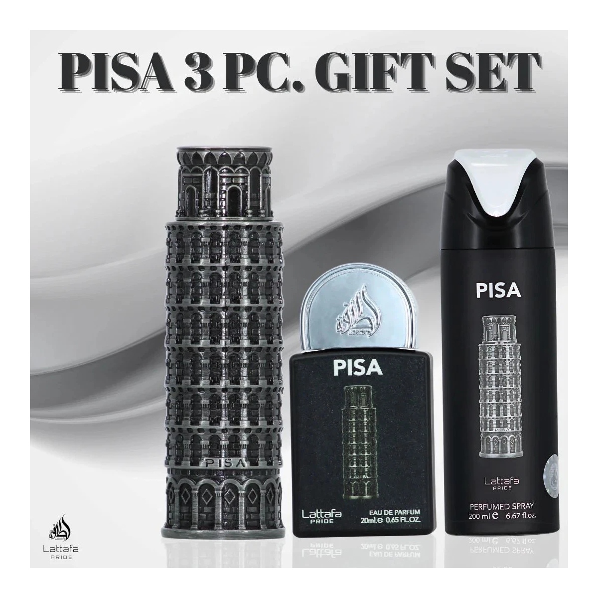 Lattafa Pride Pisa 3-teiliges Eau de Parfum Geschenkset für Herren – Bild 5